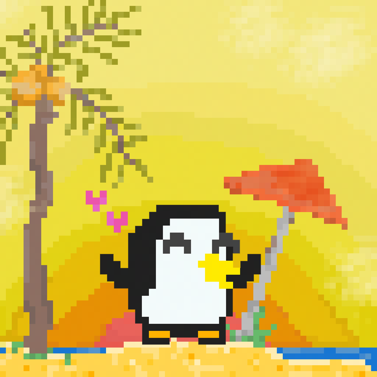 Pengyou at the beach